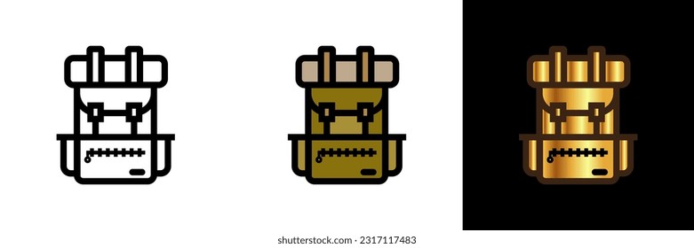 Backpack Icon, an icon representing a backpack, symbolizing travel, adventure, and carrying essentials on the go.