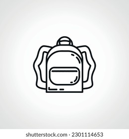 Backpack icon. school bag linear icon.