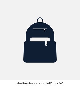 Backpack icon. School bag on white background. Vector design