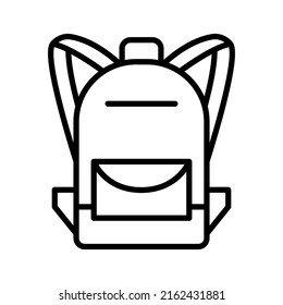 Backpack icon. School backpack bag on white background. Vector illustration.