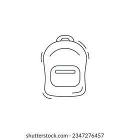Backpack icon. school bag thin line icon.