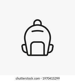 Backpack icon. School bag, travel or adventure backpack symbol.