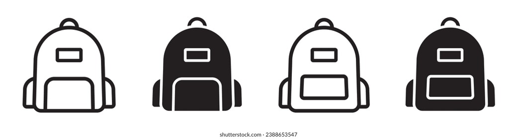 Backpack icon. School bag icon, vector illustration
