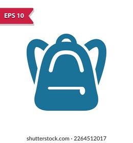 Backpack Icon. Schoolbag, Rucksack. Professional pixel perfect vector icon in glyph style.