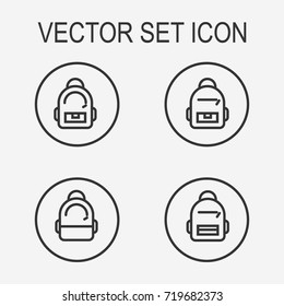 Backpack icon set 