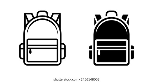 Backpack icon set. for mobile concept and web design. vector illustration