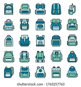 Backpack Icon Set Outline Set Backpack Stock Vector (royalty Free 