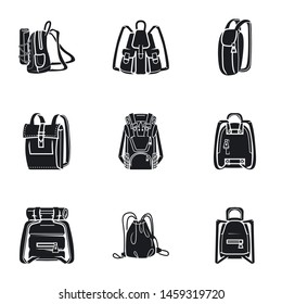 Backpack icon set. Simple set of 9 backpack vector icons for web design isolated on white background
