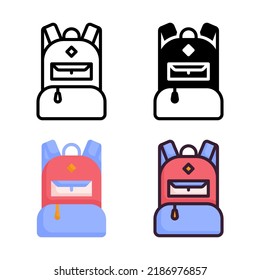Backpack Icon Set Style Collection