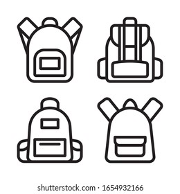 Backpack icon set. Vector graphic illustration. Suitable for website design, logo, app, template, and ui. EPS 10.