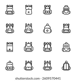 Backpack icon set vector illustration