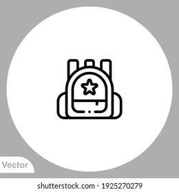 Backpack icon sign vector,Symbol, logo illustration for web and mobile