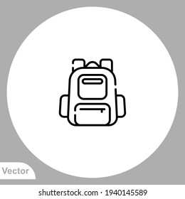 Vector de signo de icono de mochila,Símbolo, ilustración de logotipo para web y móvil