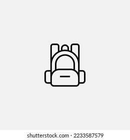 Vector de signo de icono de mochila,Símbolo, ilustración de logotipo para web y móvil