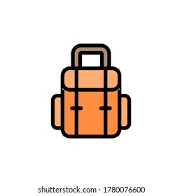 Rucksack-Symbol. Einfache Farbe mit Umrisselementen für Wissenssymbole für i und ux, Website oder mobile Anwendungen