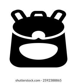 Backpack icon with a simple and modern design. Perfect for travel, school, adventure, hiking, and digital applications.
