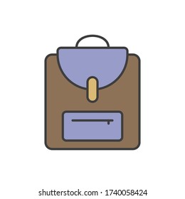 Backpack icon. Simple outline colored vector of amusement icons for ui and ux, website or mobile application
