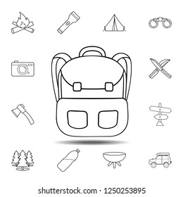 backpack icon. Simple outline vector element of camping set icons for UI and UX, website or mobile application