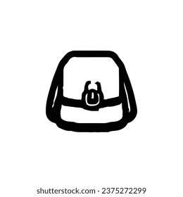 Backpack icon. Simple style camping poster background symbol. Backpack brand logo design element. Backpack t-shirt printing. Vector for sticker.
