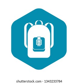 Backpack icon in simple style isolated vector illustration