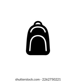 Backpack icon. Simple style backpack sale poster background symbol. Backpack brand logo design element. Backpack t-shirt printing. vector for sticker.