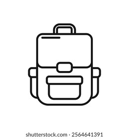 Backpack icon Simple thin line flat symbol