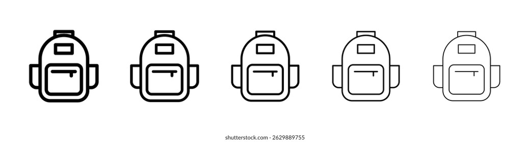 Backpack icon Simple thin line flat symbol