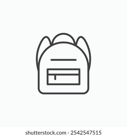 Backpack icon in solid black and white color