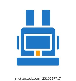 backpack icon solid blue orange blue colour military vector army element and symbol perfect.