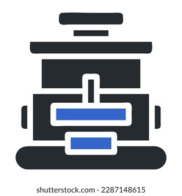 backpack icon solid grey blue colour military illustration vector army element and symbol perfect. Icon sign from modern collection for web.