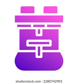 backpack icon solid style gradient purple pink colour military illustration vector army element and symbol perfect. Icon sign from modern collection for web.