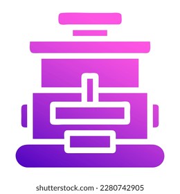 backpack icon solid style gradient purple pink colour military illustration vector army element and symbol perfect. Icon sign from modern collection for web.