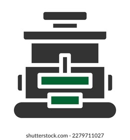 backpack icon solid style grey green colour military illustration vector army element and symbol perfect. Icon sign from modern collection for web.