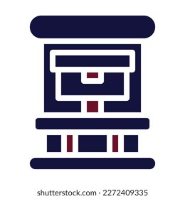 backpack icon solid style maroon navy colour military illustration vector army element and symbol perfect. Icon sign from modern collection for web.