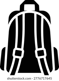 Backpack icon with straps and buckles backpack rucksack equipment knapsack carryall container adjustable