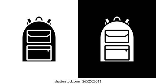 Backpack icon symbol collection. Flat vector stock illustration.