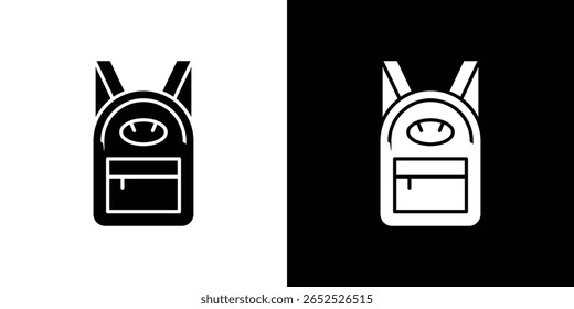 Backpack icon symbol collection. Flat vector stock illustration.