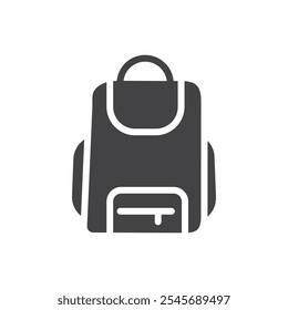 Backpack icon Symbol mark in filled style