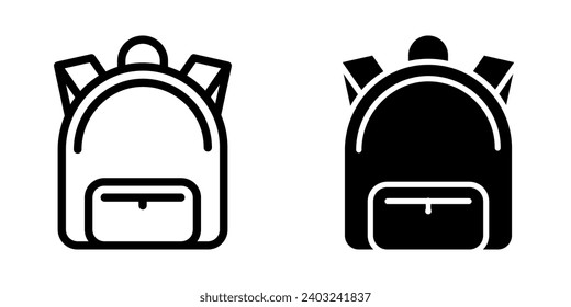 Icono de mochila. símbolo para concepto móvil y diseño web. ilustración vectorial