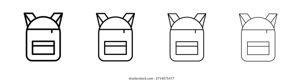 Backpack icon symbol pictogram set