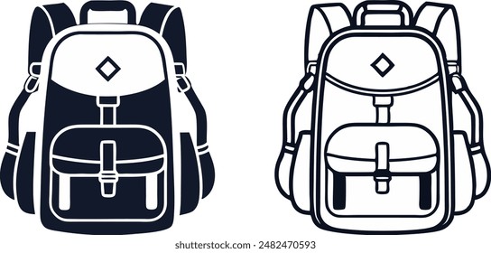 Backpack icon symbol template for graphic and web design collection logo vector illustration