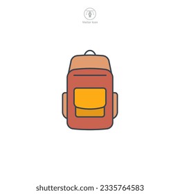 Backpack icon symbol vector illustration isolated on white background