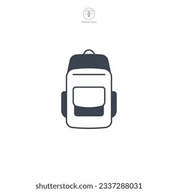 Backpack icon symbol vector illustration isolated on white background