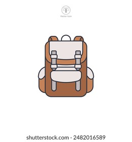 Backpack Icon symbol vector illustration isolated on white background