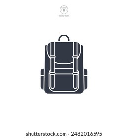 Backpack Icon symbol vector illustration isolated on white background