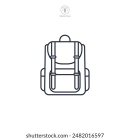 Backpack Icon symbol vector illustration isolated on white background