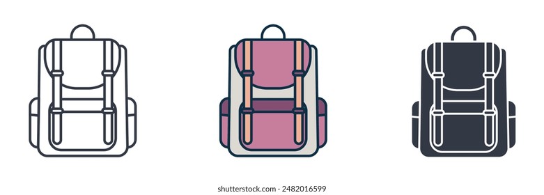 Rucksack Icon Symbol Vektorillustration isoliert auf weißem Hintergrund