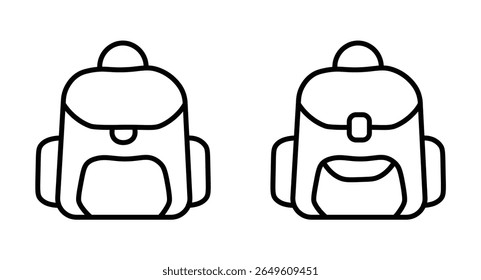 Backpack icon in thin line. Line and glyph school bag icon. Backpack vector
