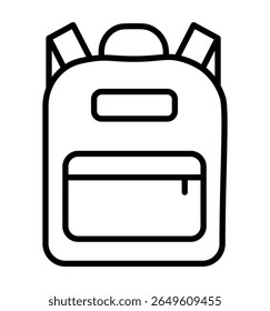 Backpack icon in thin line. Line and glyph school bag icon. Backpack vector
