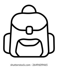 Backpack icon in thin line. Line and glyph school bag icon. Backpack vector
